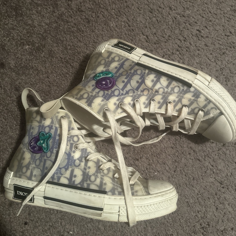 Dior High-Tops with Purple and Green Details